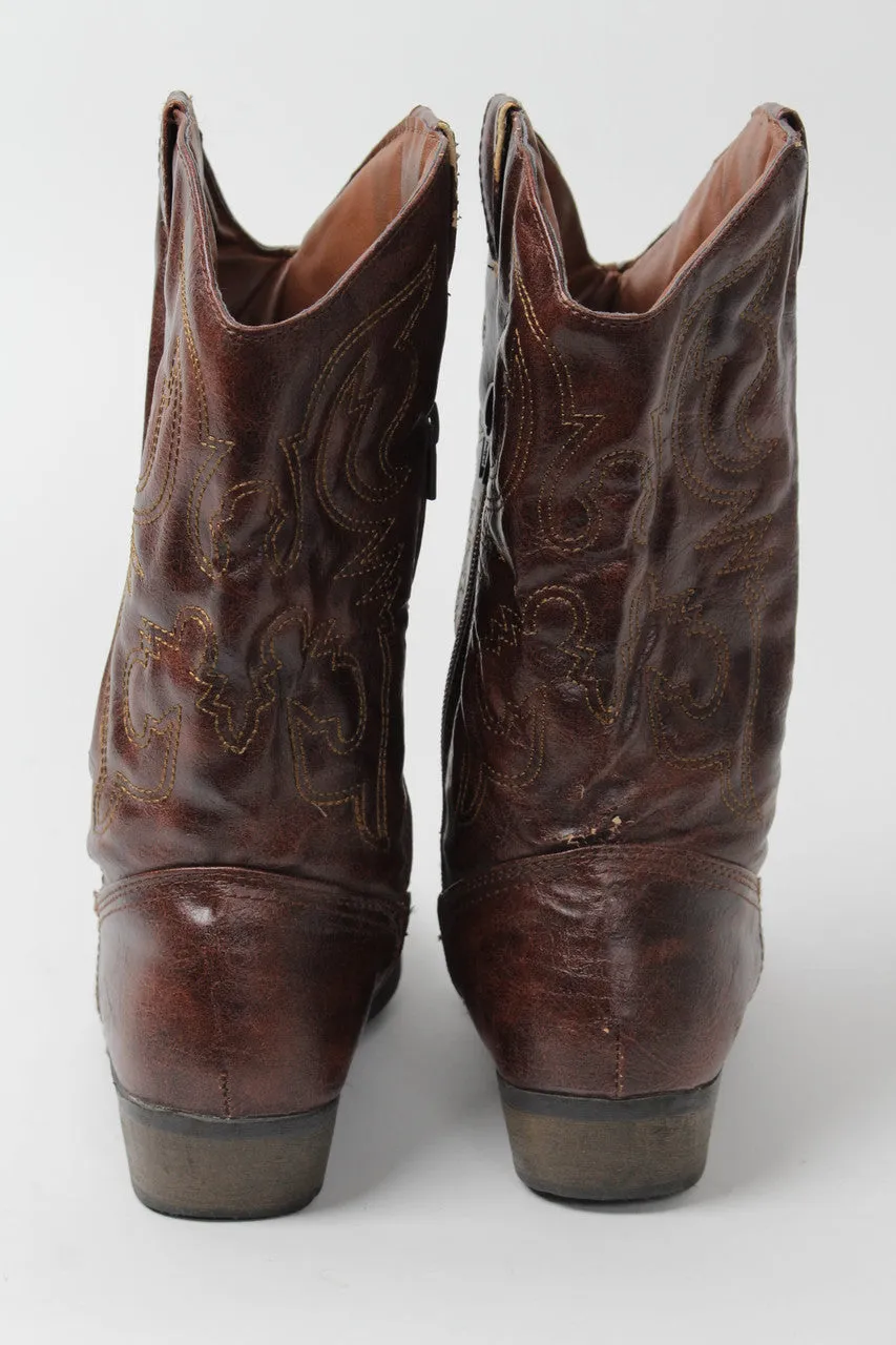 1265 Brown Cowboy Boots Size 6