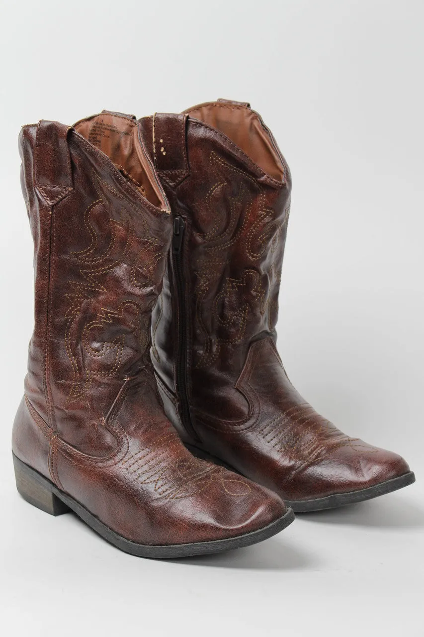 1265 Brown Cowboy Boots Size 6