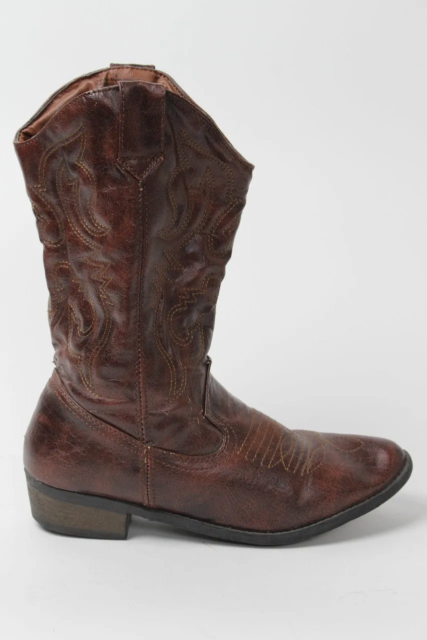 1265 Brown Cowboy Boots Size 6