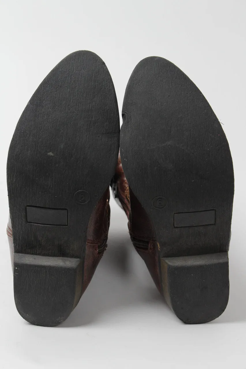 1265 Brown Cowboy Boots Size 6