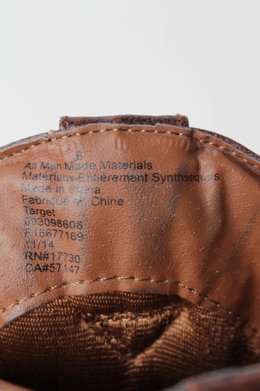1265 Brown Cowboy Boots Size 6