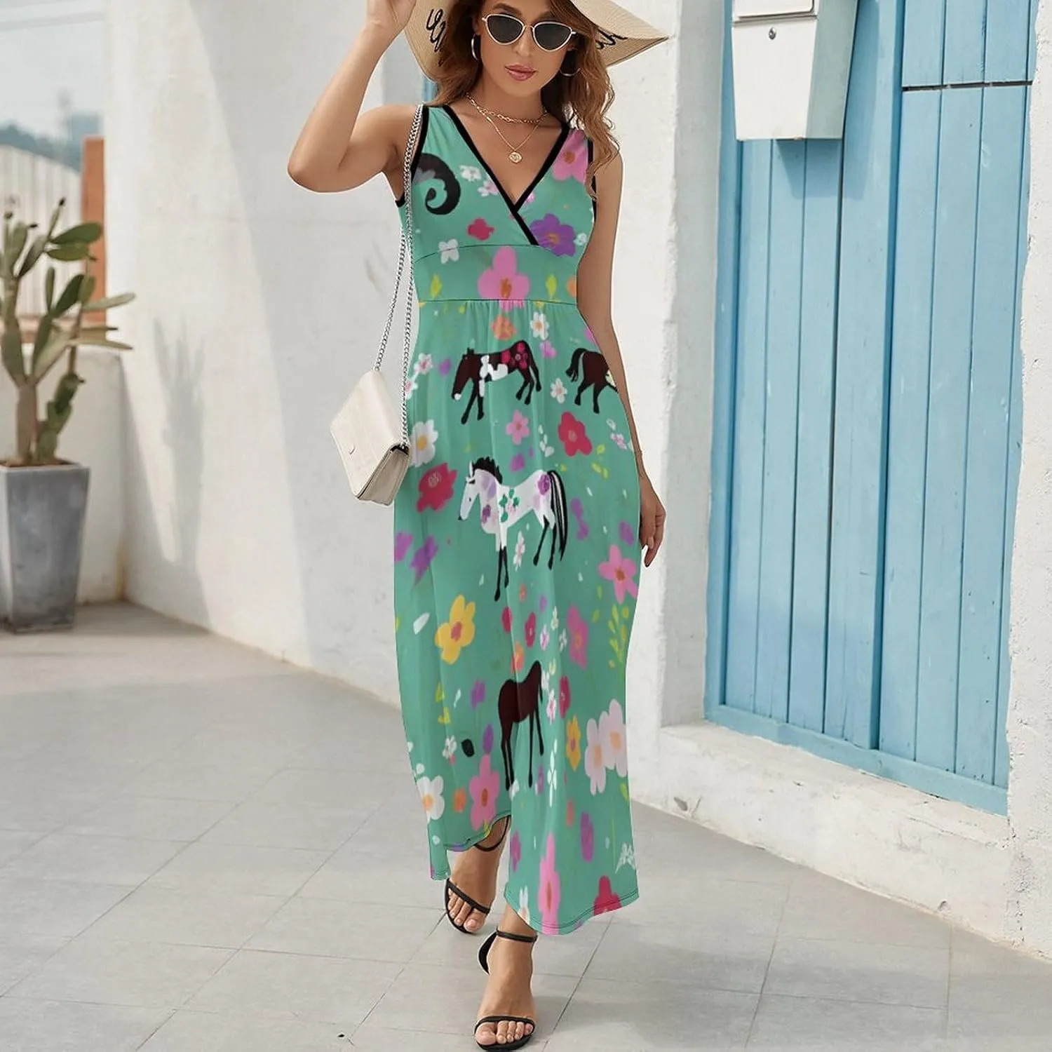 2025 Summer Long Dress Sleeveless Adjustable Party Dress