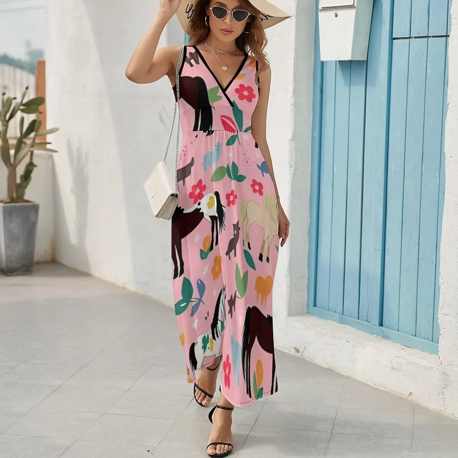 2025 Summer Long Dress Sleeveless Adjustable Party Dress