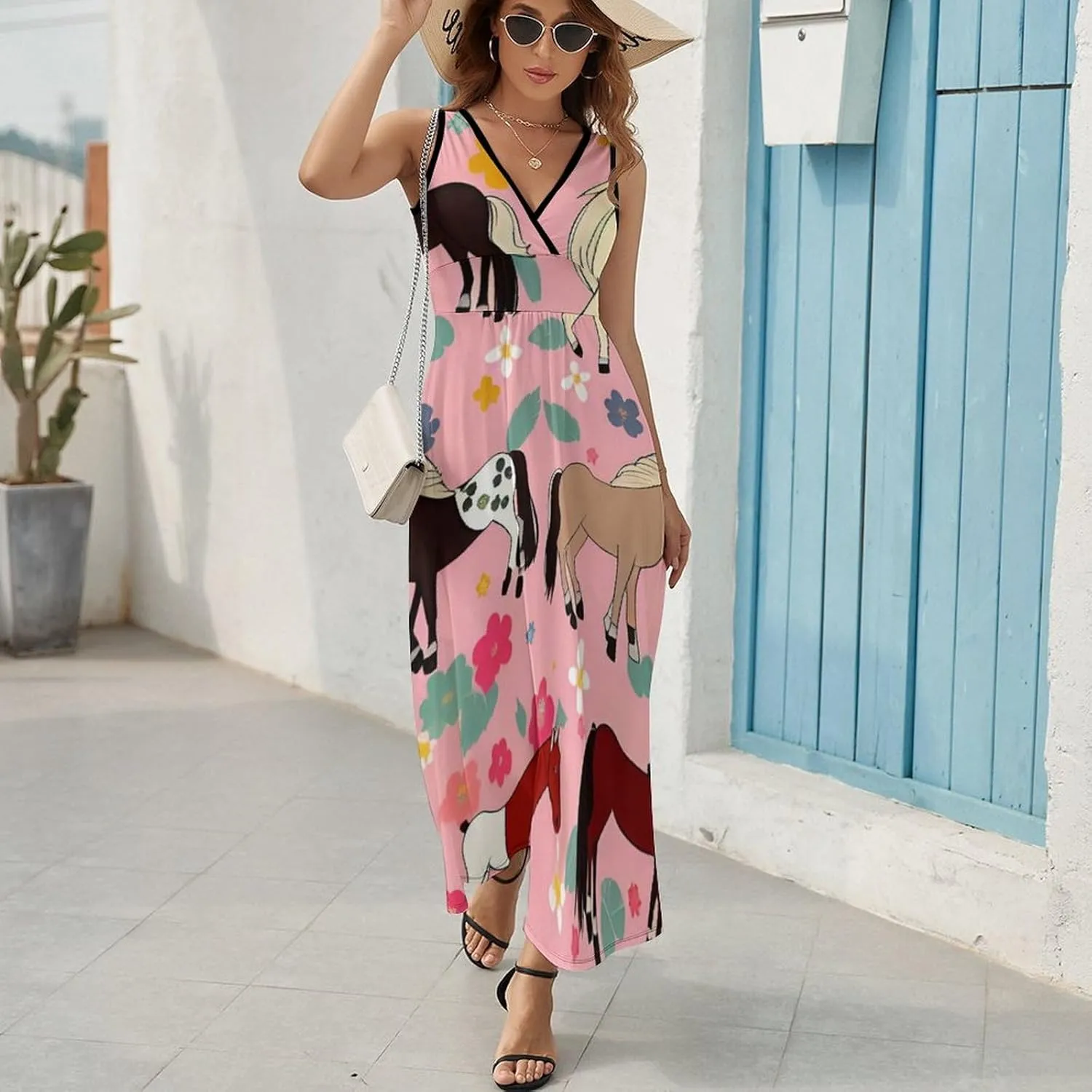 2025 Summer Long Dress Sleeveless Adjustable Party Dress