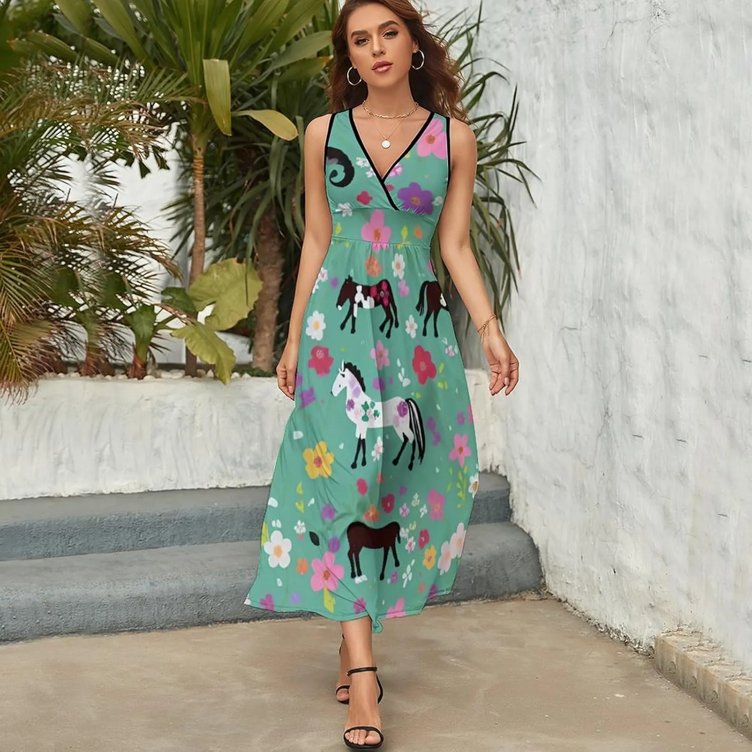 2025 Summer Long Dress Sleeveless Adjustable Party Dress