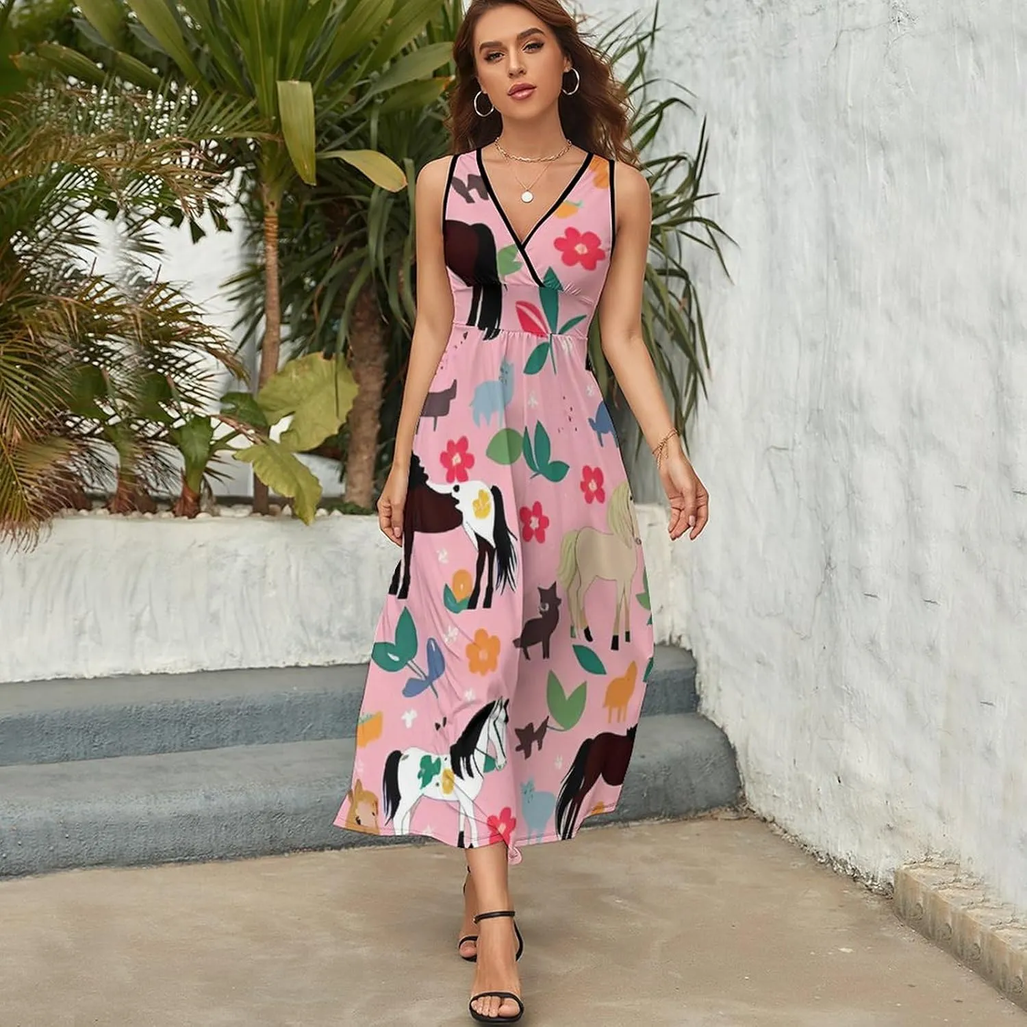2025 Summer Long Dress Sleeveless Adjustable Party Dress