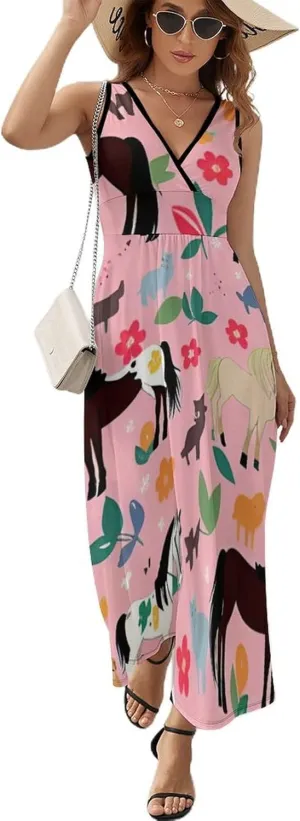 2025 Summer Long Dress Sleeveless Adjustable Party Dress
