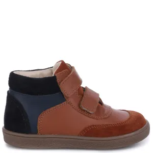 (2754-1) Emel first velcro shoes -Brown