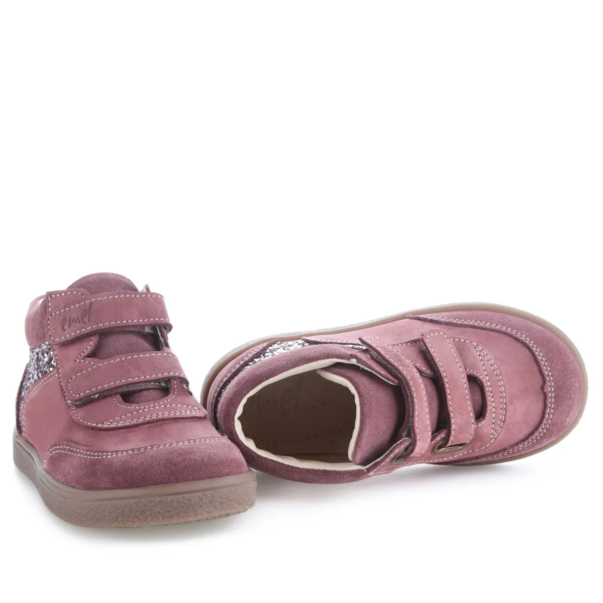 (2754A-3) Emel first velcro shoes - pink glitter