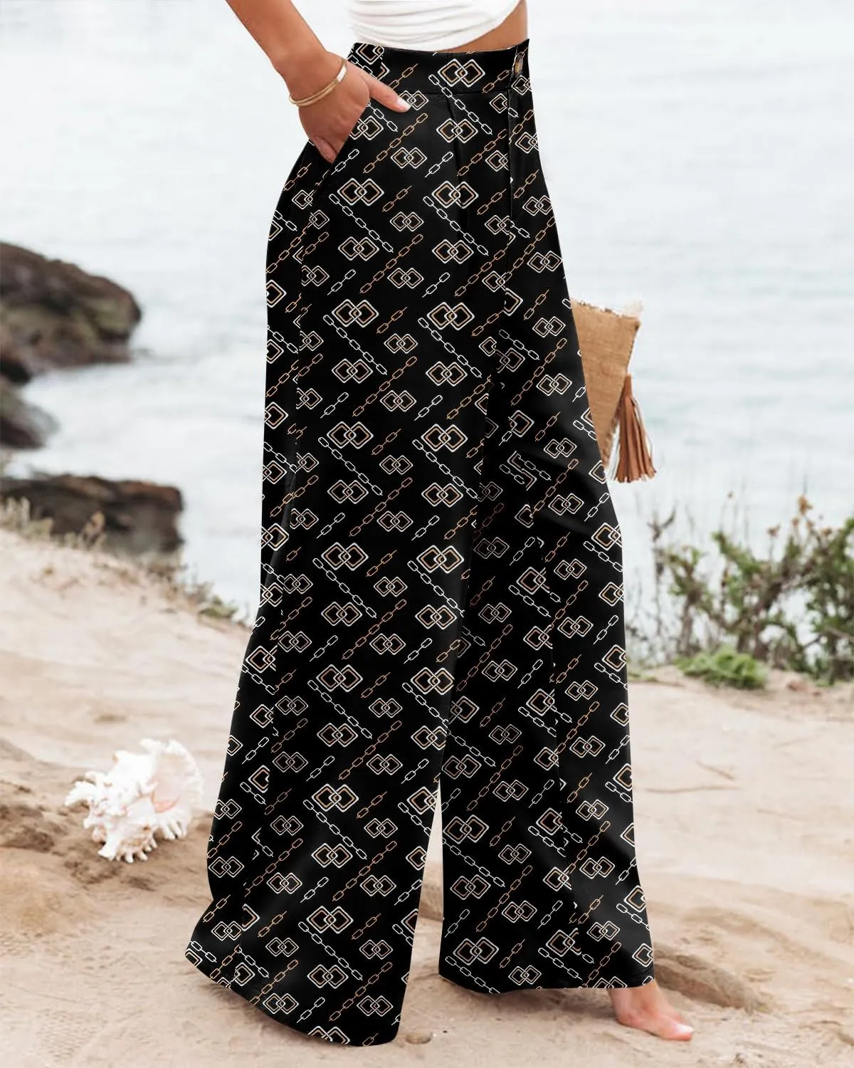 Angerella Casual Pants for Women High Elastic Waisted in The Back Business Trousers Long Casual Work Pants S-3XL