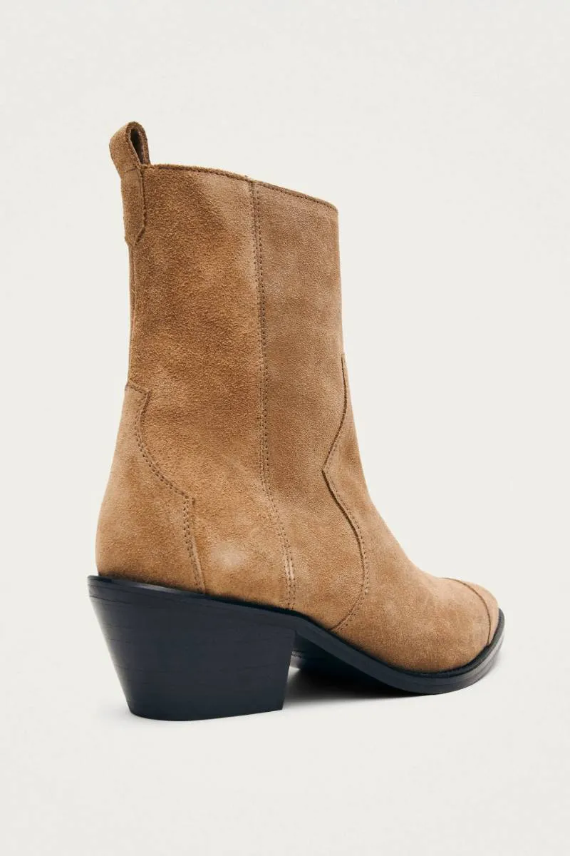 AUSTIN SUEDE LEATHER ANKLE BOOTS IN TAN