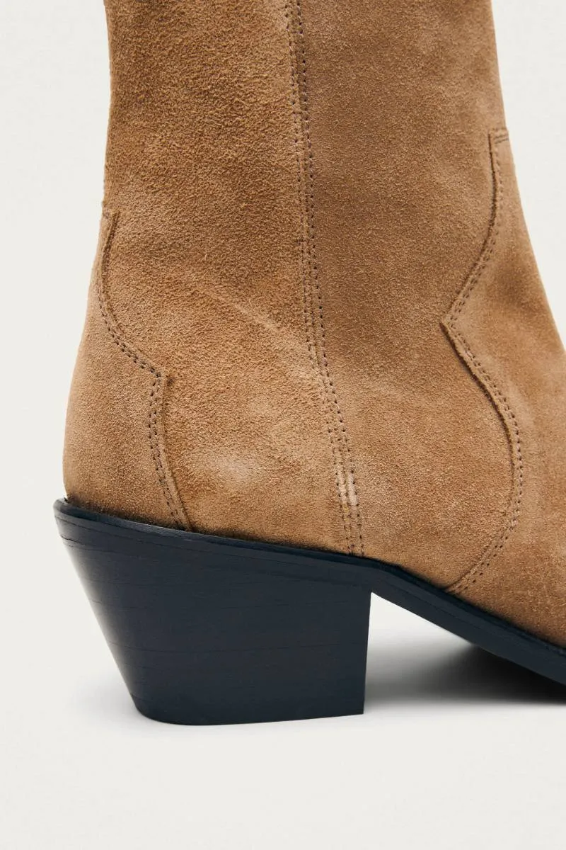 AUSTIN SUEDE LEATHER ANKLE BOOTS IN TAN