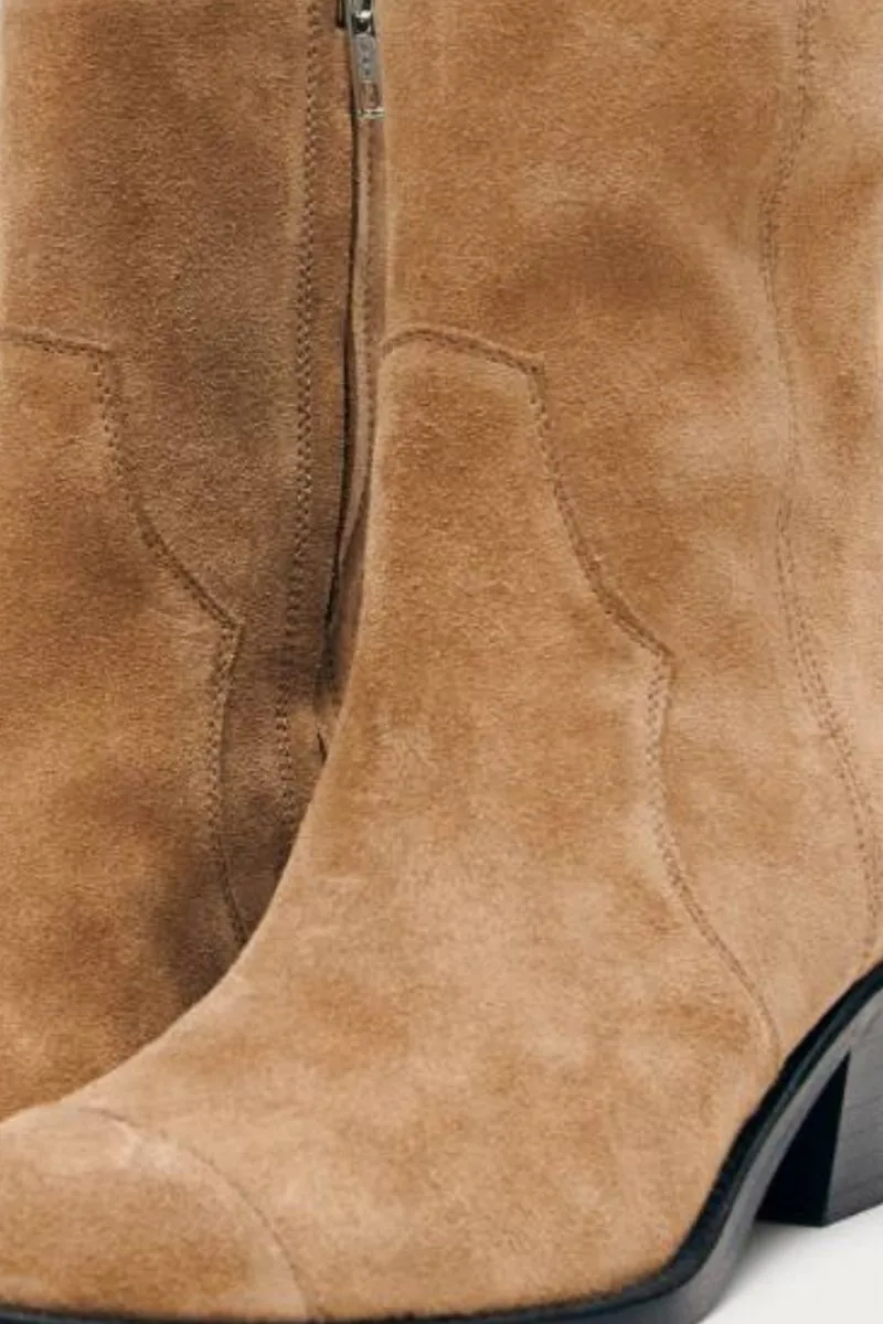 AUSTIN SUEDE LEATHER ANKLE BOOTS IN TAN