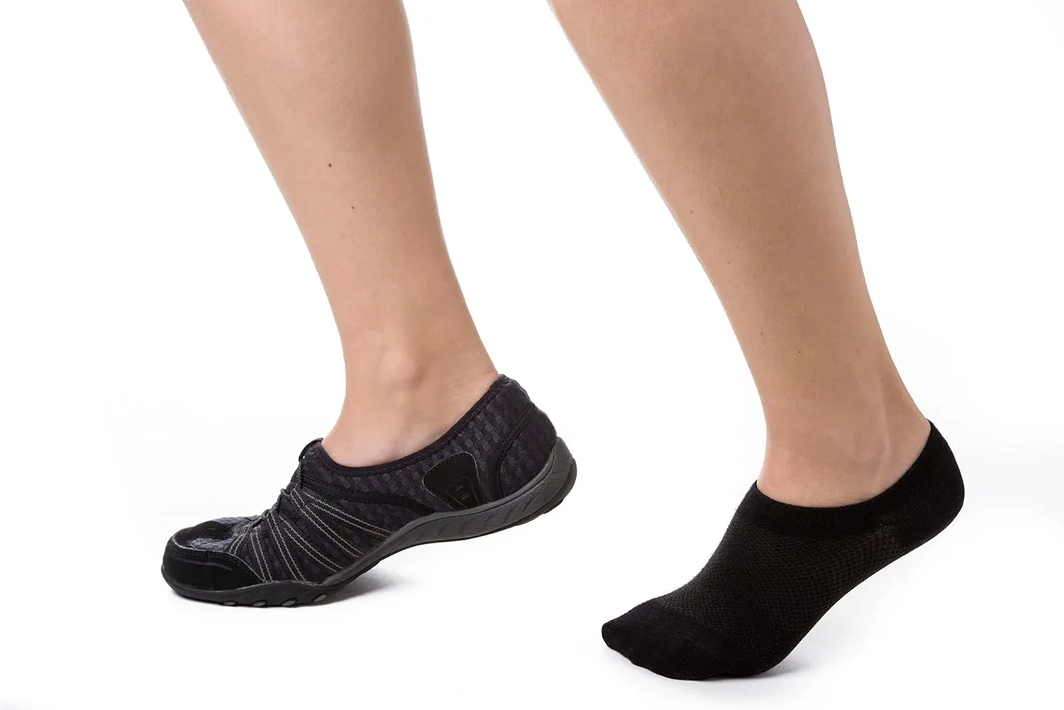 Bam&b Women's Premium Bamboo Viscose No Show Casual Socks - 4 pair pack - Non-Slip