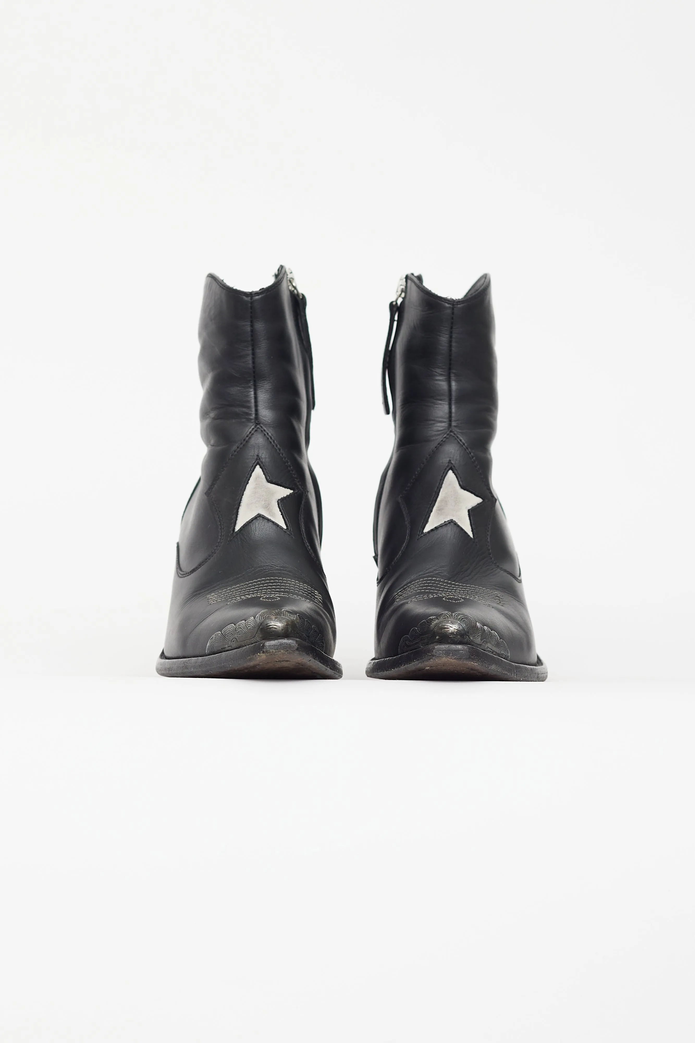 Black Leather Nora Cowboy Boot