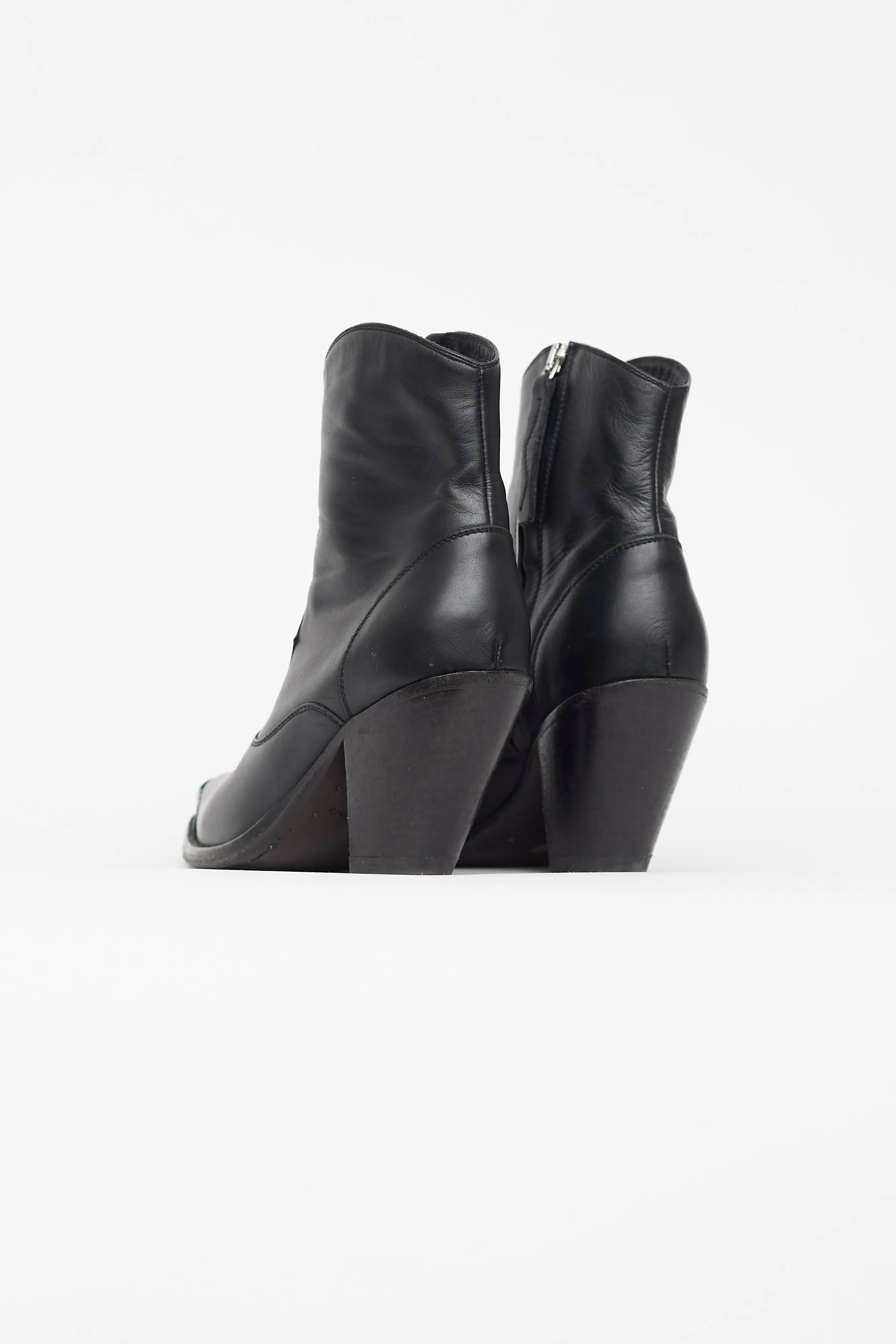 Black Leather Nora Cowboy Boot