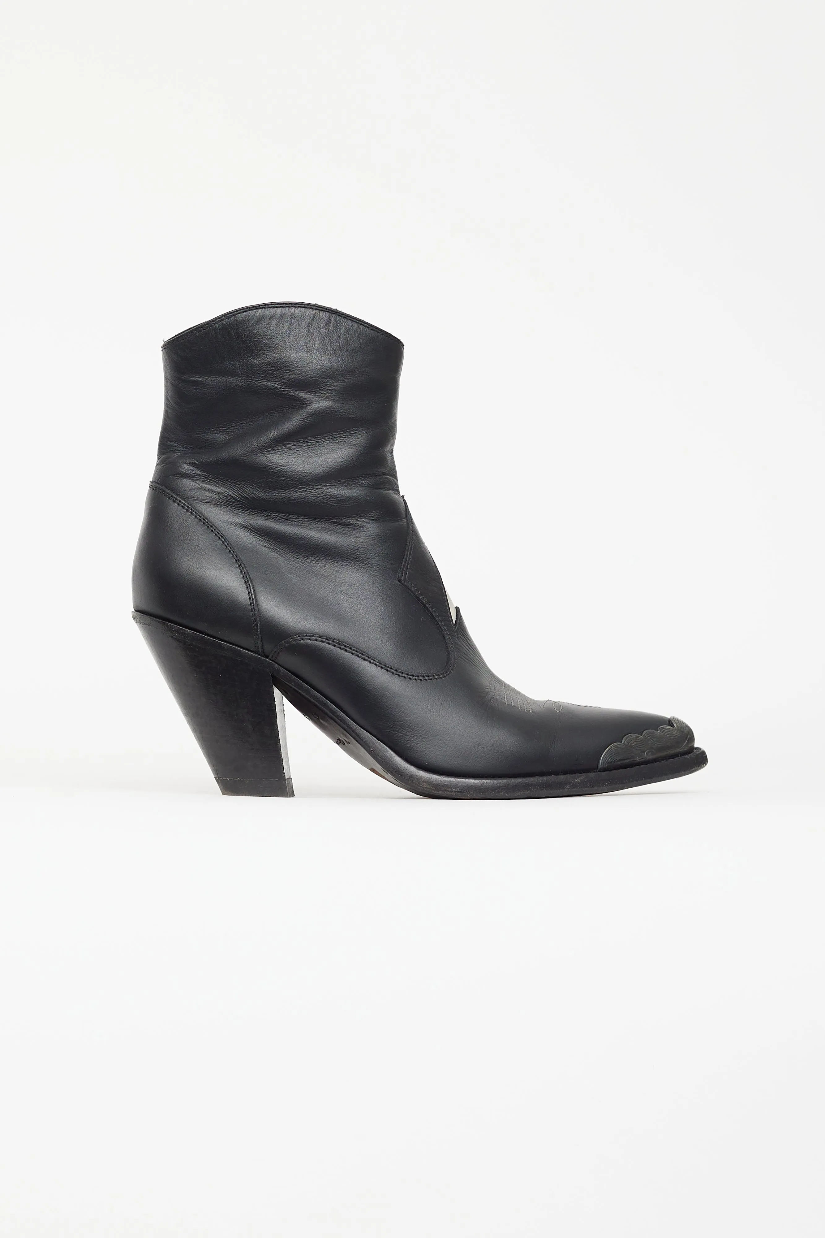 Black Leather Nora Cowboy Boot