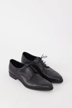 Black Leather Pointed Toe Dress Shoe