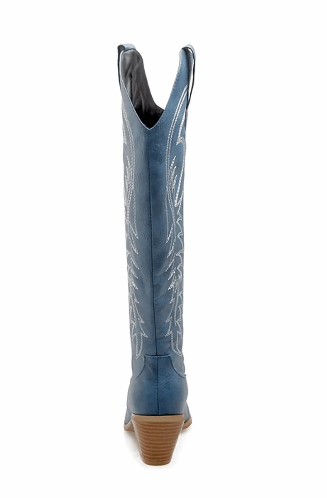 Blue embroidered cowboy boots