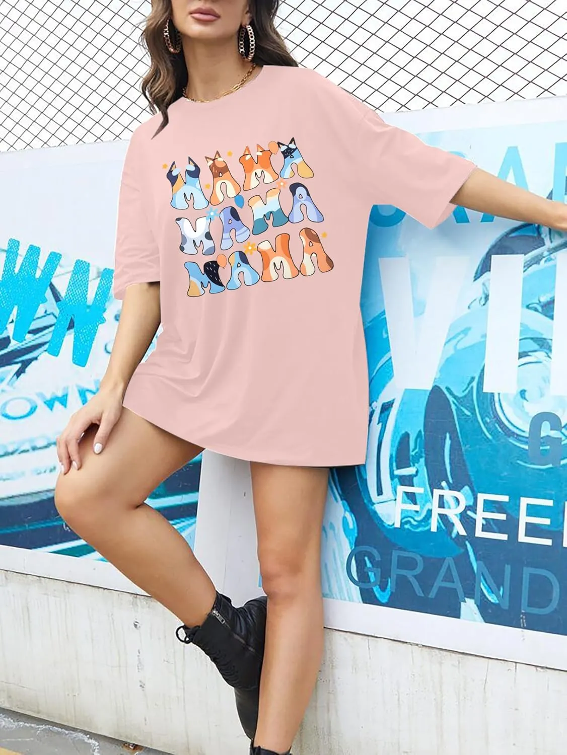 Boy Mom Oversized Tshirt Woman Sequin Graphic Tee Trendy Mama Shirt Mother Gifts Top Casual Short Sleeve Tops