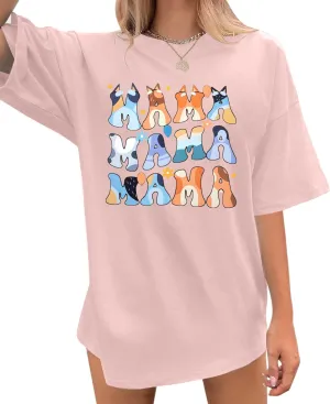 Boy Mom Oversized Tshirt Woman Sequin Graphic Tee Trendy Mama Shirt Mother Gifts Top Casual Short Sleeve Tops