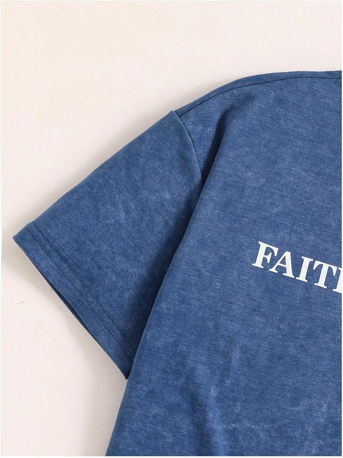 Boy's Letter Print Graphic Tees Short Sleeve Vintage T Shirt Round Neck Summer Tops Streetwear