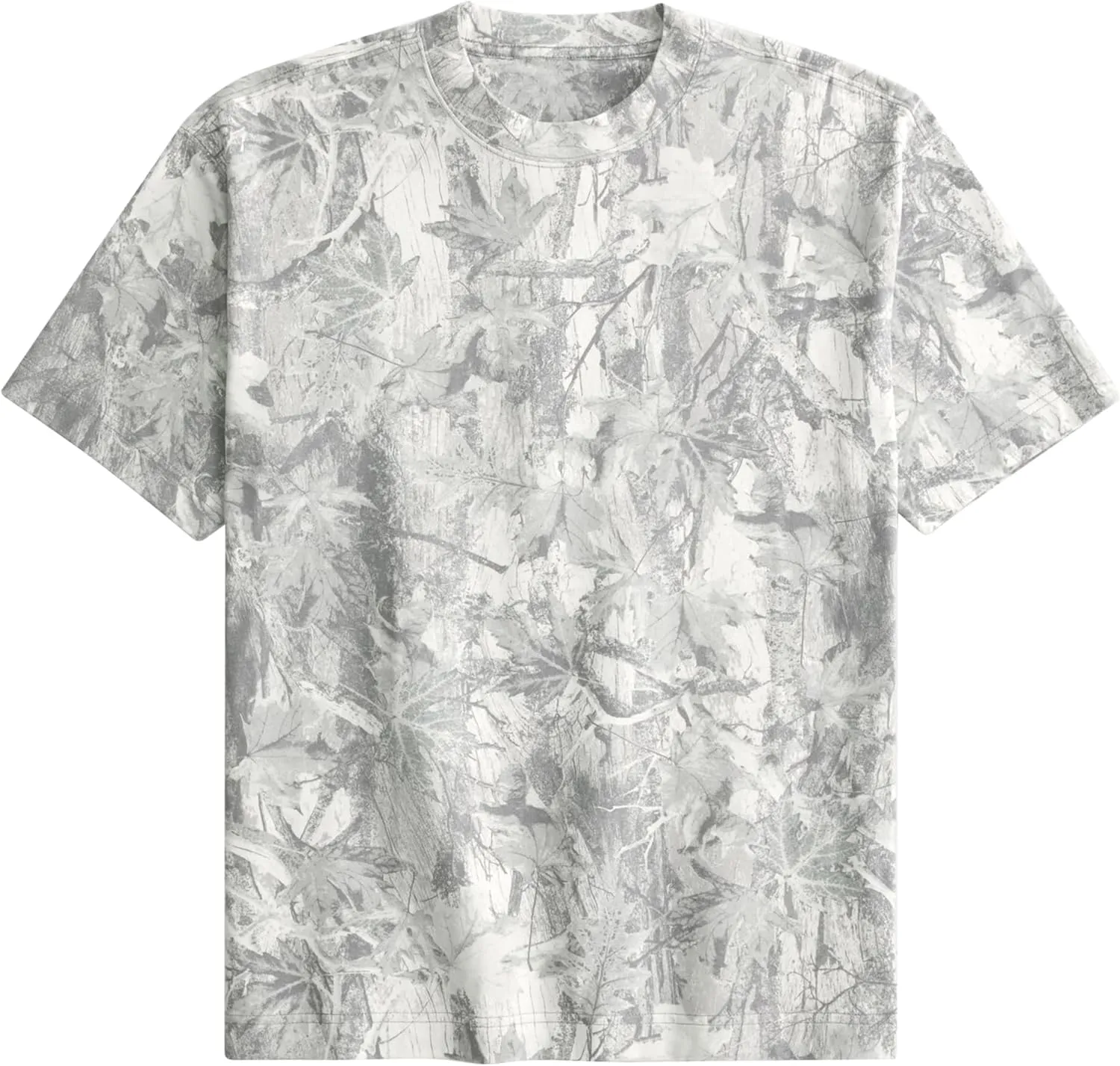 Camo Oversized Tee Shirt for Women Men Short Sleeve Crew Neck T-Shirts Maple Leaf Print Baggy Streetwear Shirt
