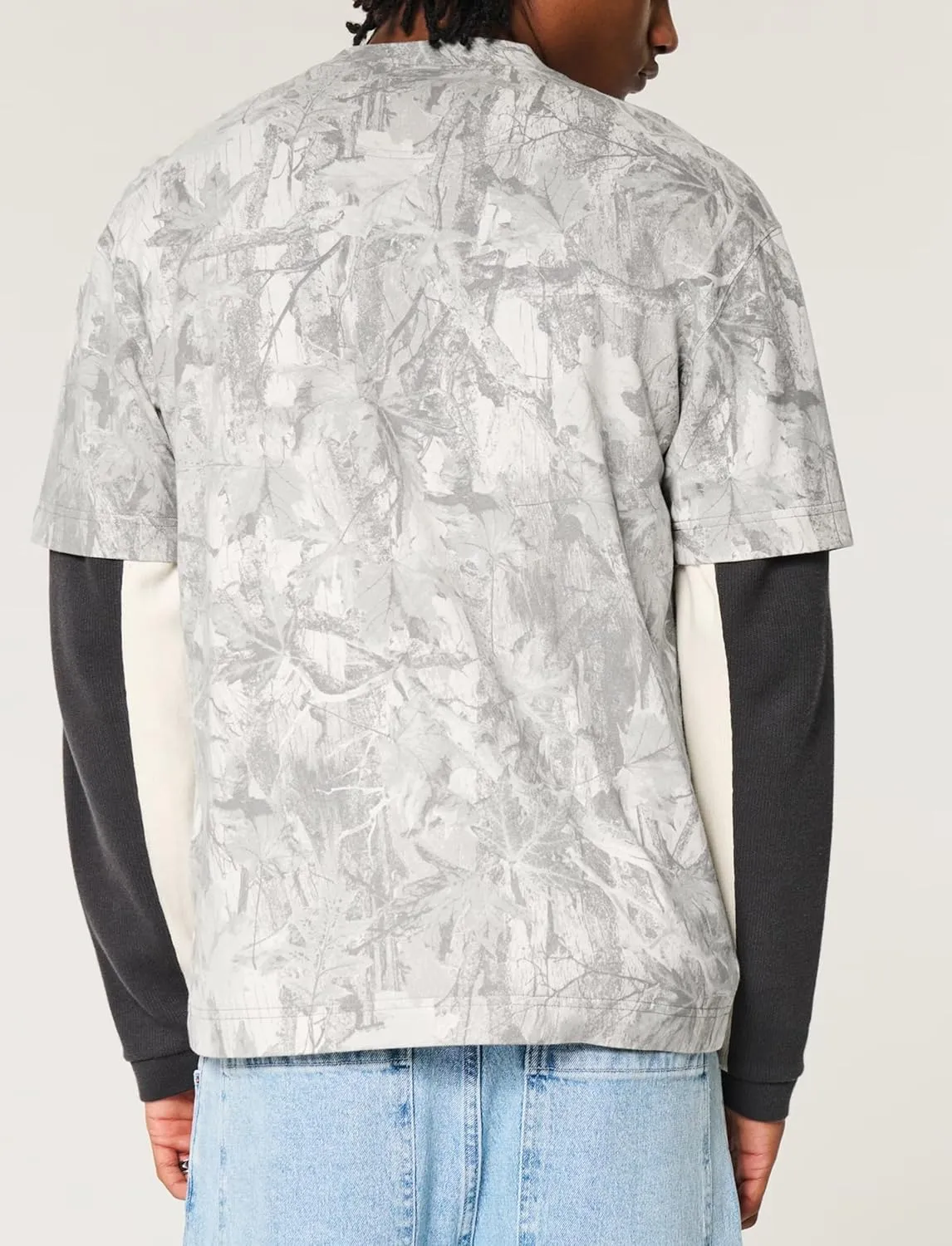Camo Oversized Tee Shirt for Women Men Short Sleeve Crew Neck T-Shirts Maple Leaf Print Baggy Streetwear Shirt