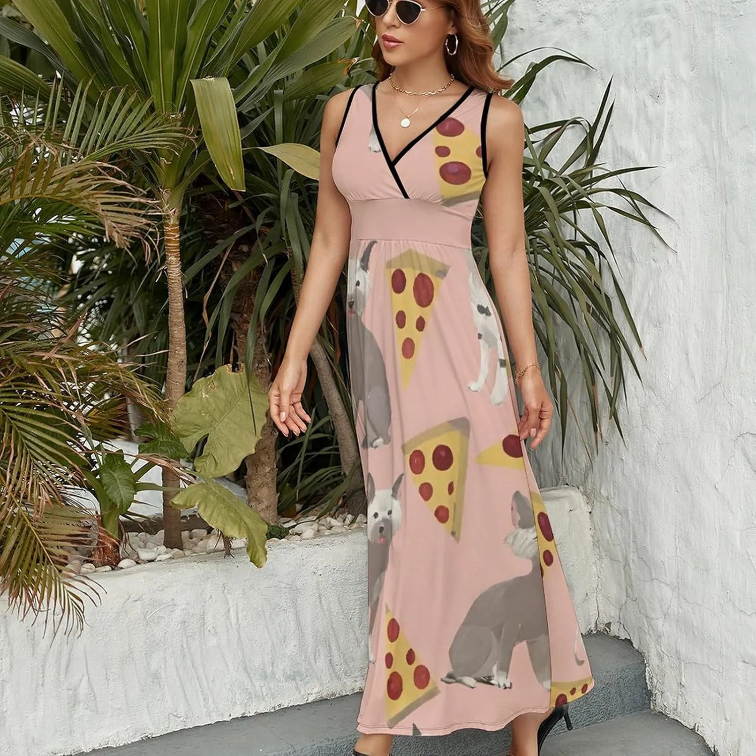 Casual Summer Tank Dress Sleeveless Fitted Beach Swing Dress