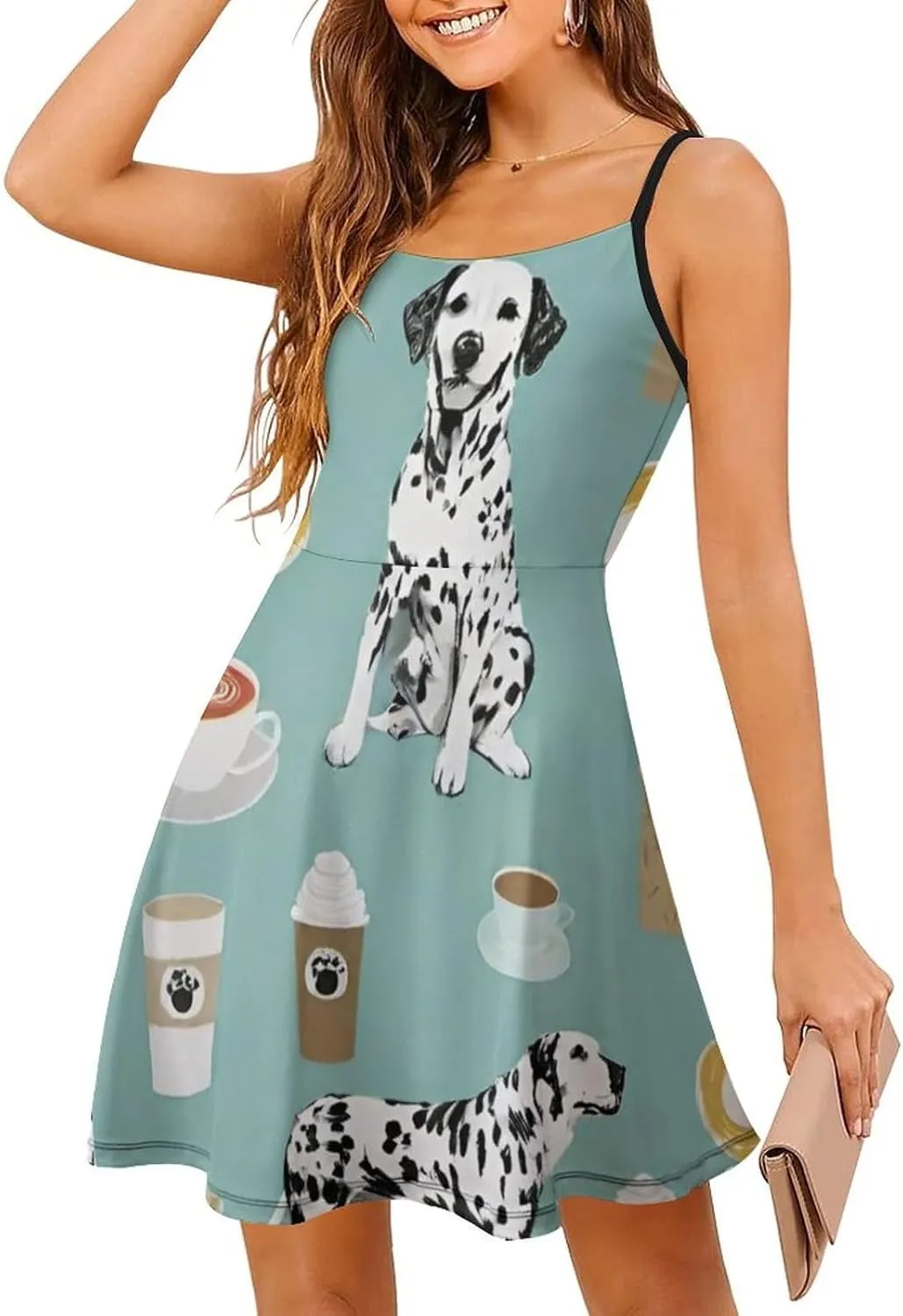 Casual Summer Tank Dress Sleeveless Fitted Beach Swing Dress