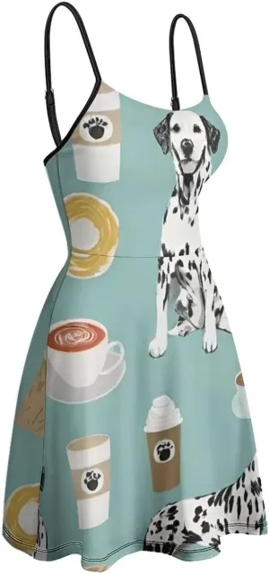 Casual Summer Tank Dress Sleeveless Fitted Beach Swing Dress
