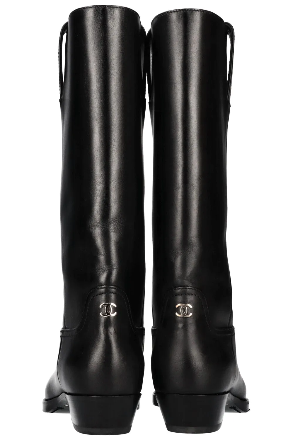 CHANEL Cowboy Boots Black
