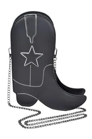 Cowboy Boots Shape Western Style Fashion Statement Iconic Swing Crossbody Bag