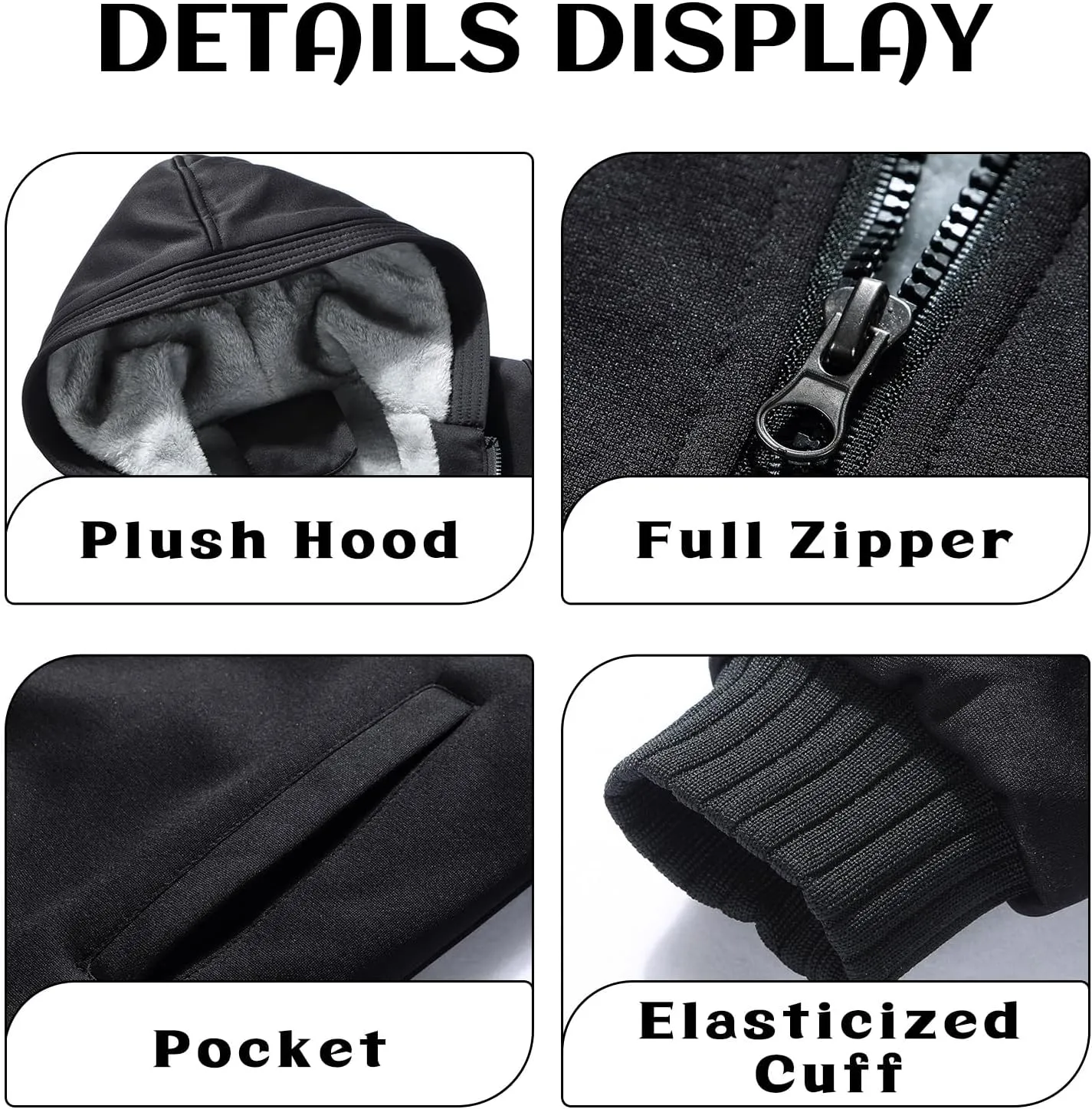 Custom Winter Warm Fleece Jacket Thick Sherpa Lined Zip Up Hoodies Heavyweight Sweatshirt Coat Team Workwear