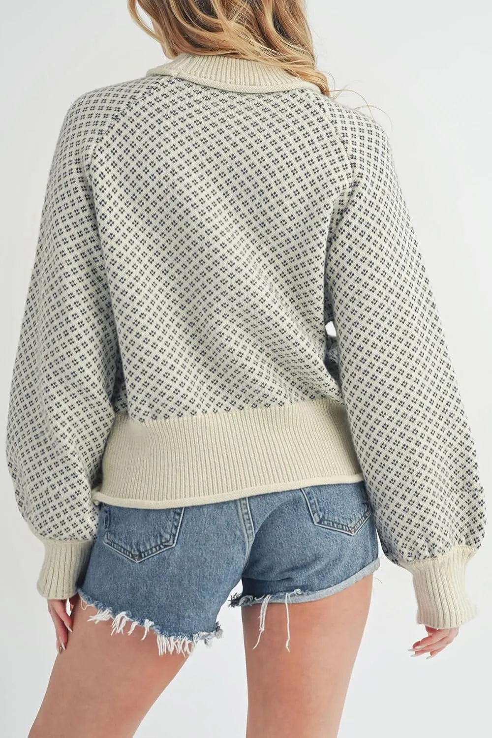 D-Sun Women Crewneck Plaid Sweater Long Sleeves Color Block Pullover Sweater Casual Winter Chunky Knit Ribbed Jumper Top