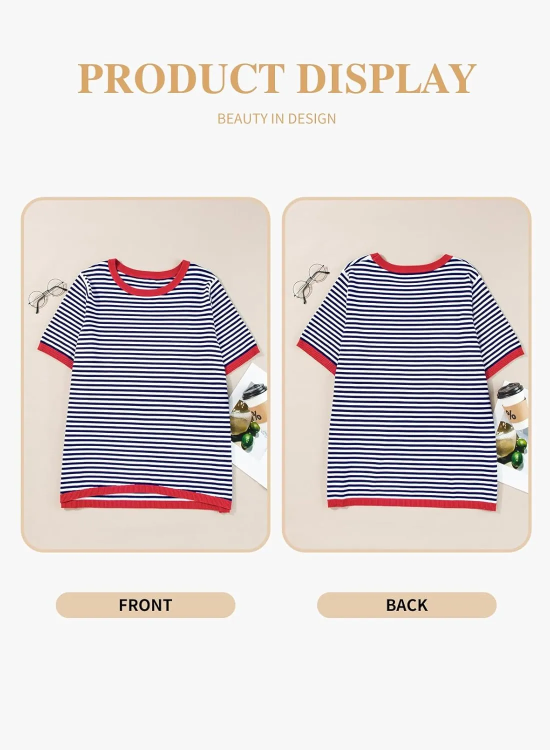 Eytino Womens Plus Size Sweaters Crewneck Short Sleeve Striped Color Block Casual High Low Knitted Tops(1X-5X)
