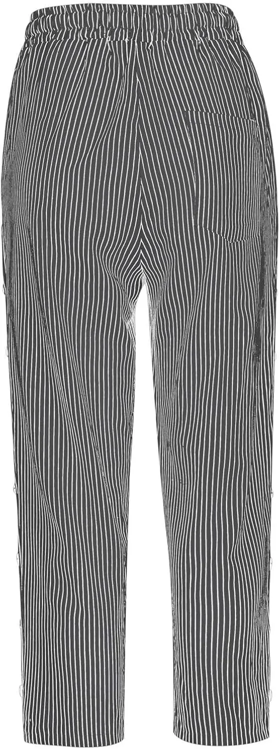 fanmpghleoo Pinstripe Pants Women Cropped Drawstring Striped Linen Pants Women Summer Casual Loose Linen Capris with Pockets