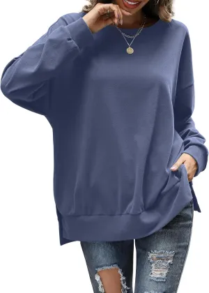 Florboom Womens Oversized Sweatshirts Crew Neck Long Sleeve Tunic Top Casual Fall Soft Pullover