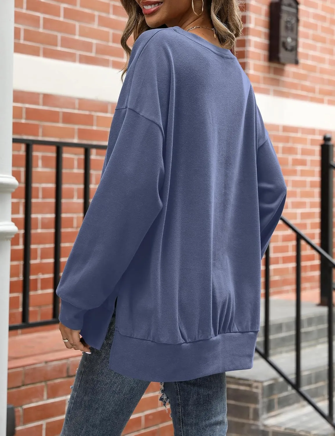 Florboom Womens Oversized Sweatshirts Crew Neck Long Sleeve Tunic Top Casual Fall Soft Pullover