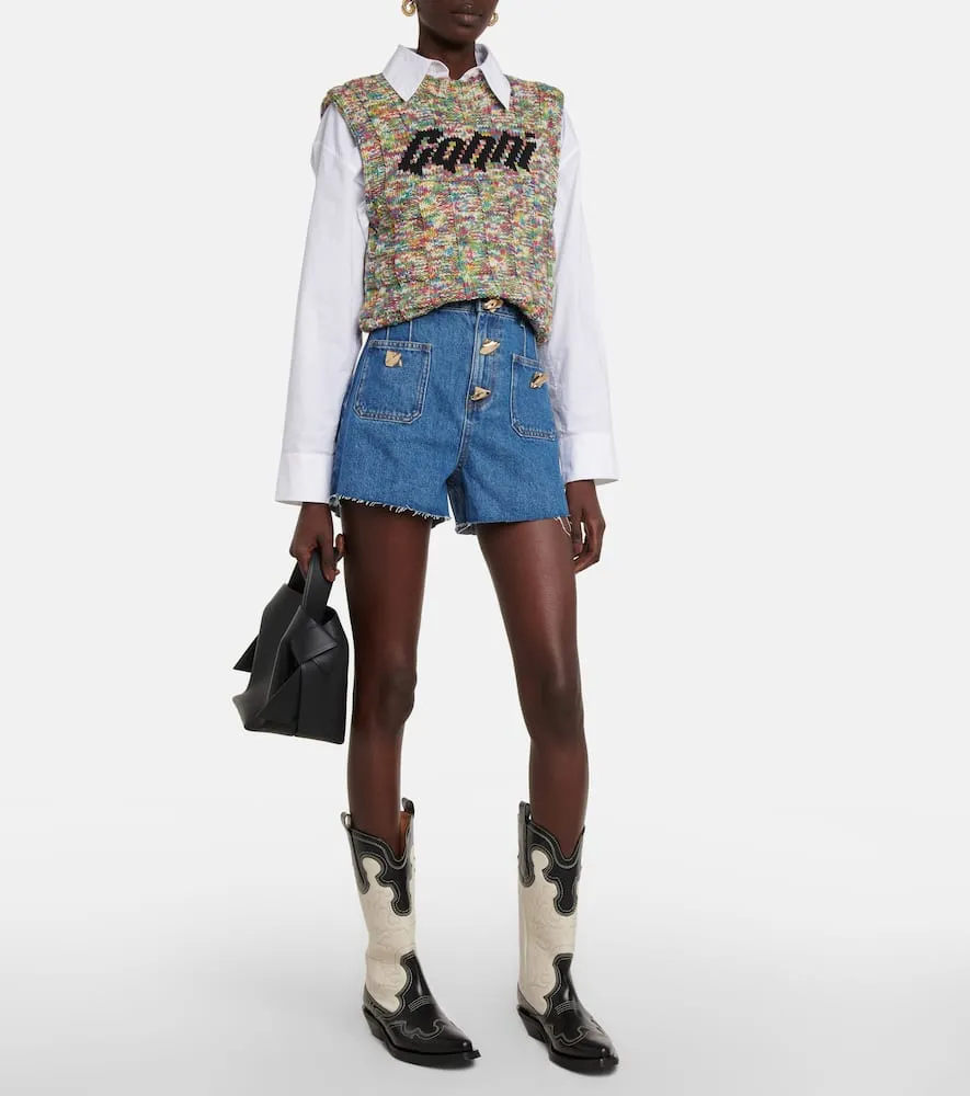 Ganni Leather cowboy boots
