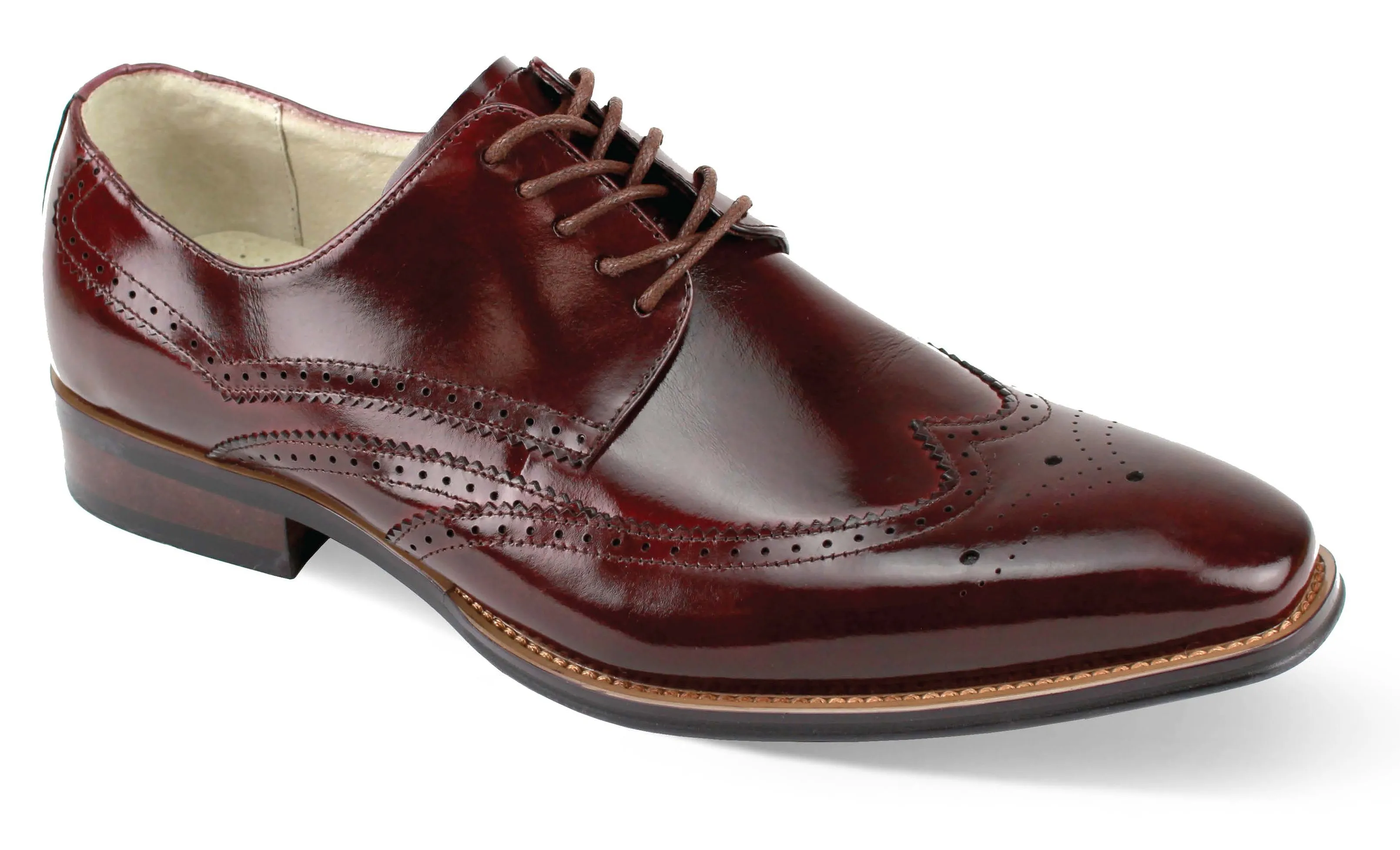 Giovanni Leather Dress Shoes-LINCOLN-BUR
