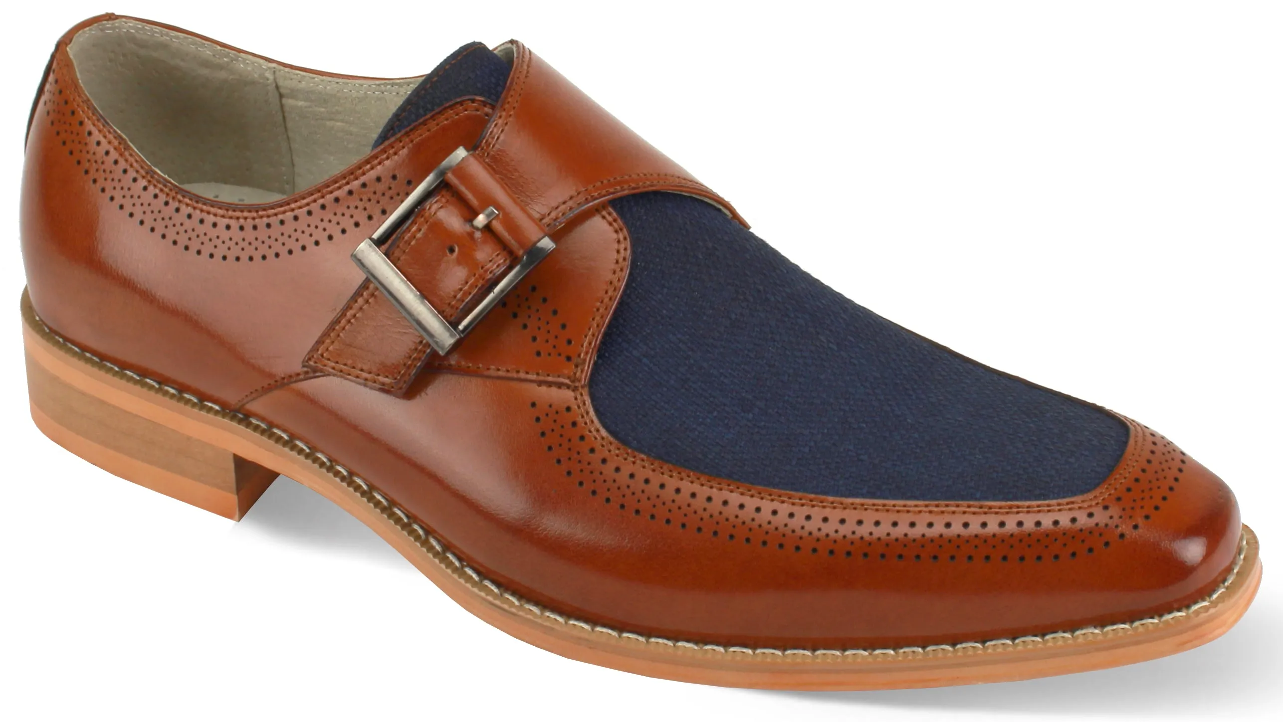 Giovanni Leather Dress Shoes-MONTE-WHSKY-NVY
