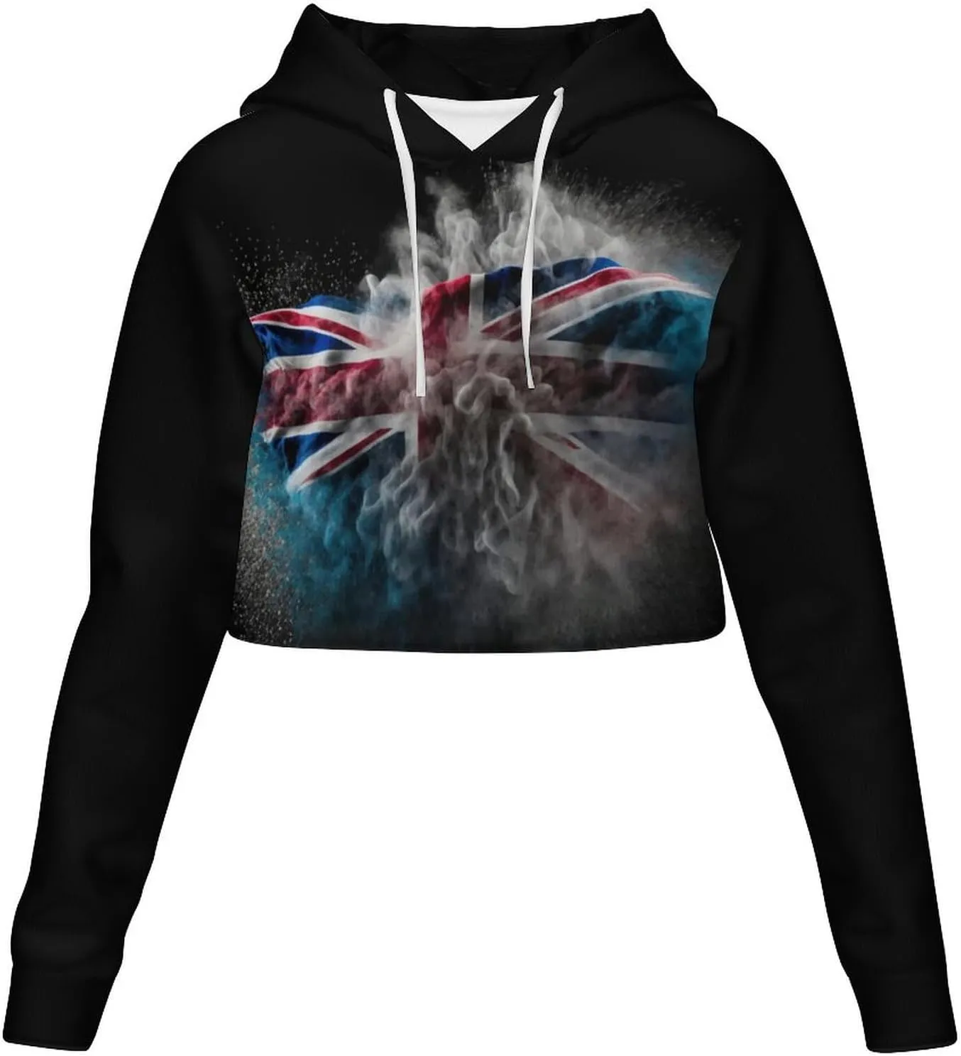 Haiti Flag Womens Cropped Hoodie Crop Top Sweatshirts for Women Casual Cropped Sweater