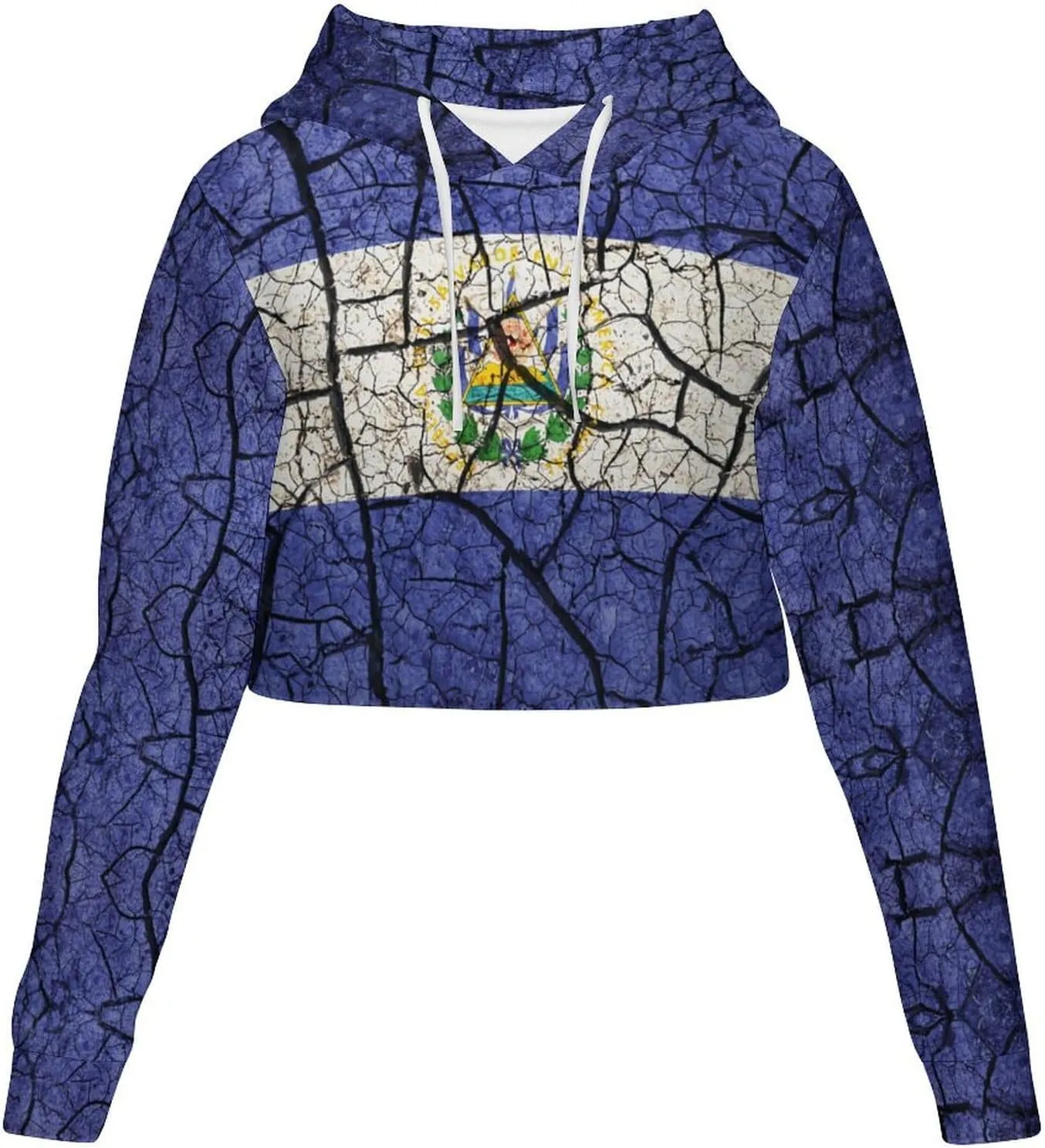 Haiti Flag Womens Cropped Hoodie Crop Top Sweatshirts for Women Casual Cropped Sweater