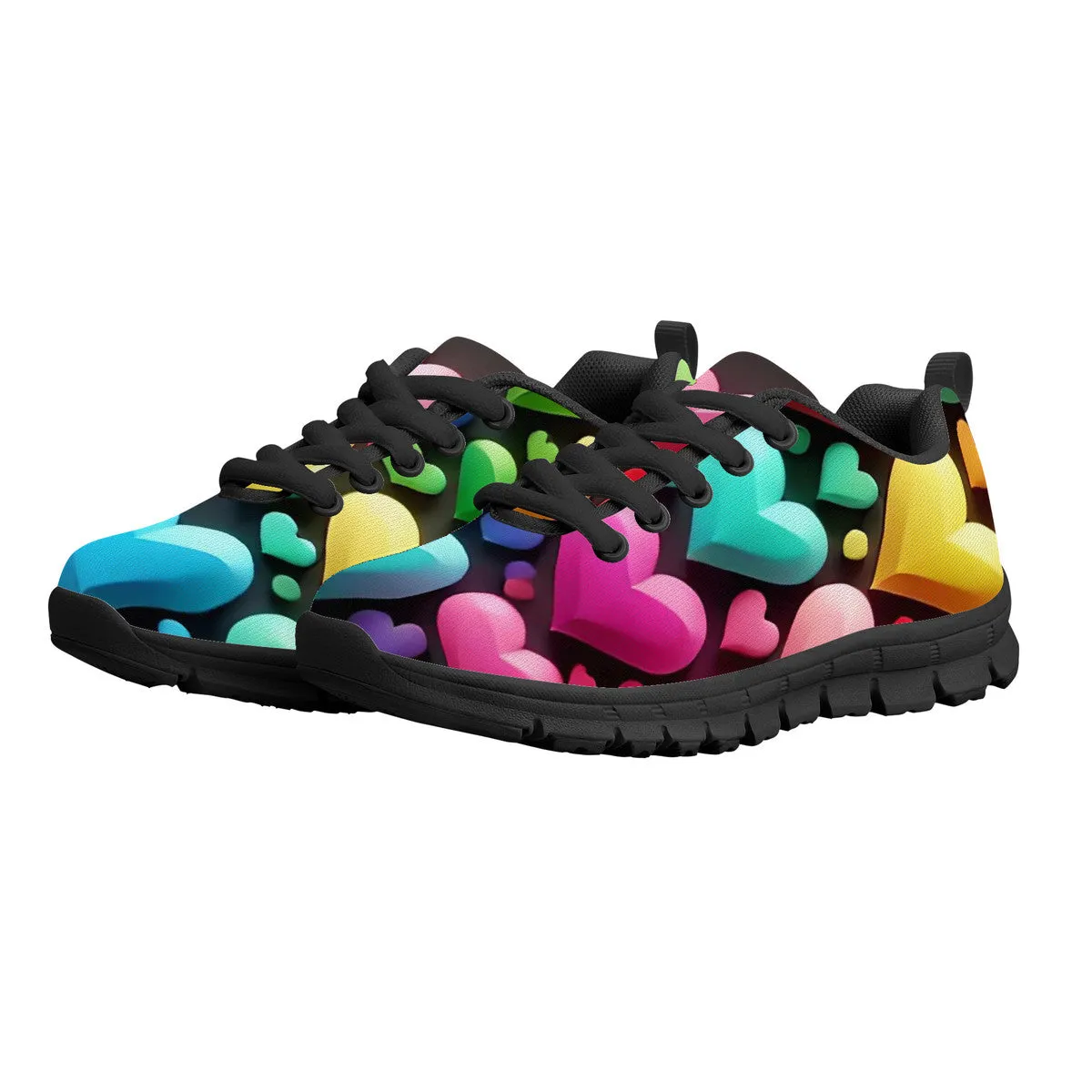 Hearts Kid Sneakers - Black