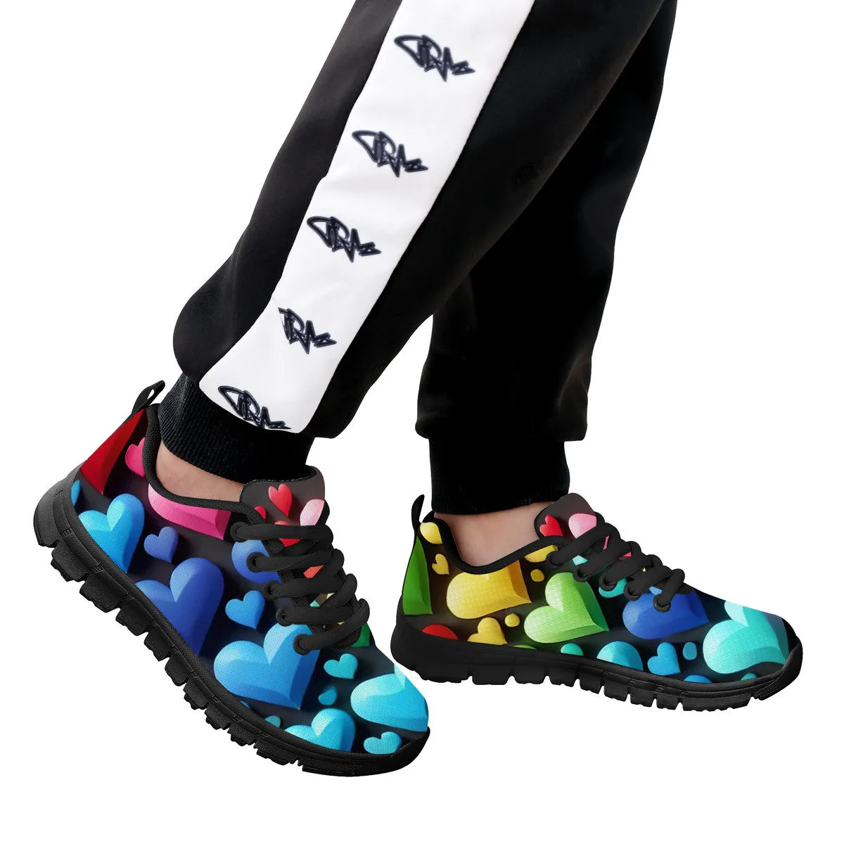 Hearts Kid Sneakers - Black