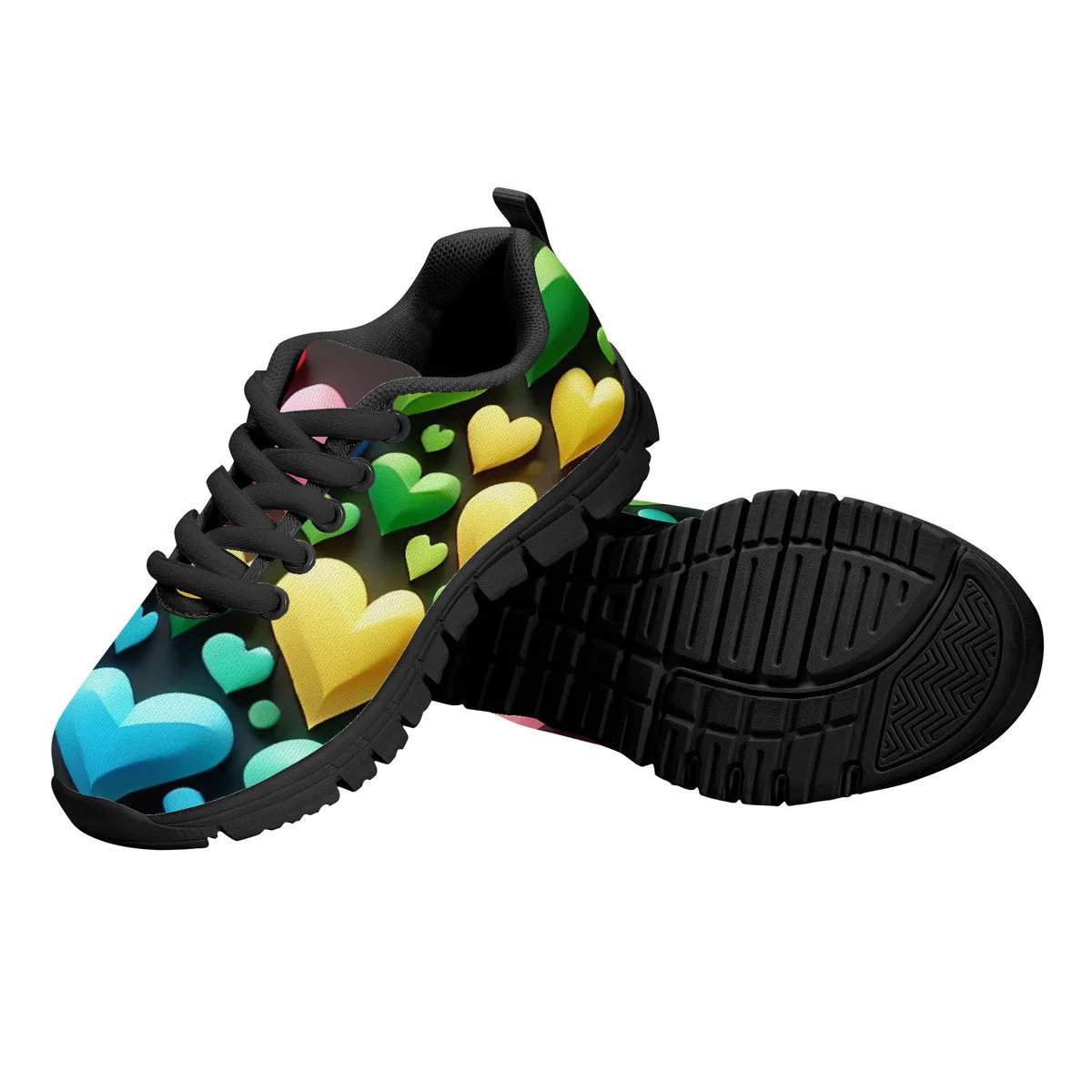 Hearts Kid Sneakers - Black