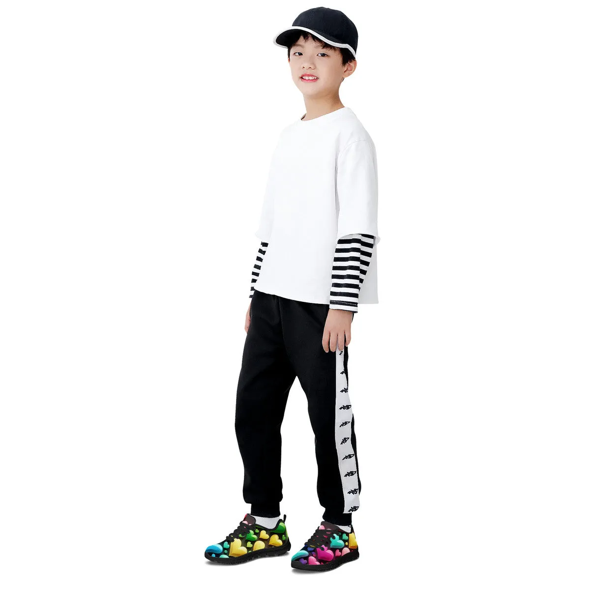 Hearts Kid Sneakers - Black