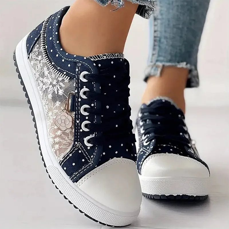 🎉Hot Sale 49% OFF🎉Women's Casual Flat Round Toe Lace Up Low Top Shoes