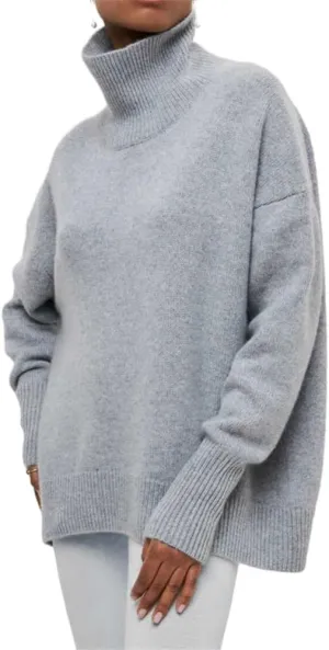 HOULENGS Women's Oversized Turtleneck Pullover Sweater Long Sleeve Chunky Knit Jumper Tops